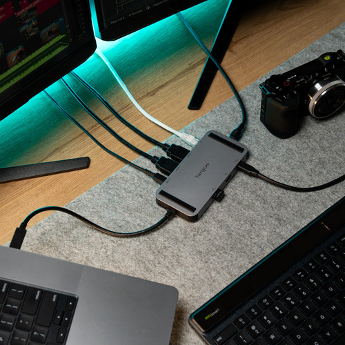 Targus DOCK429GL laptop dock & poortreplicator Bedraad USB4 Zilver