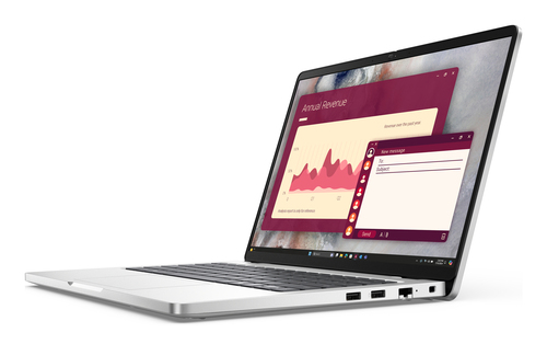 DELL Pro 14 PC14250 Intel Core Ultra 5 235U Laptop 35,6 cm (14") Full HD+ 16 GB DDR5-SDRAM 512 GB SSD Wi-Fi 6E (802.11ax) Windows 11 Pro Platina, Zilver US International