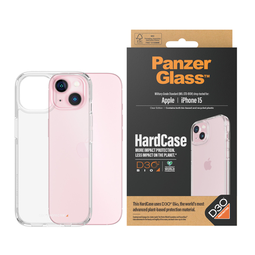 PanzerGlass HardCase with D3O iPhone 2023 6.1 mobiele telefoon behuizingen Hoes Transparant