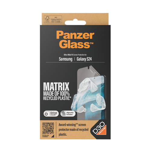 PanzerGlass ® ECO MATRIX Screen Protector with D3O® Samsung Galaxy S24 | Ultra-Wide Fit w. AlignerKit Doorzichtige schermbeschermer 1 stuk(s)