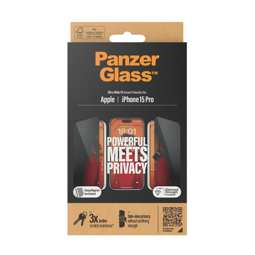 PanzerGlass Ultra Wide Fit Privacy Doorzichtige schermbeschermer Apple 1 stuk(s)