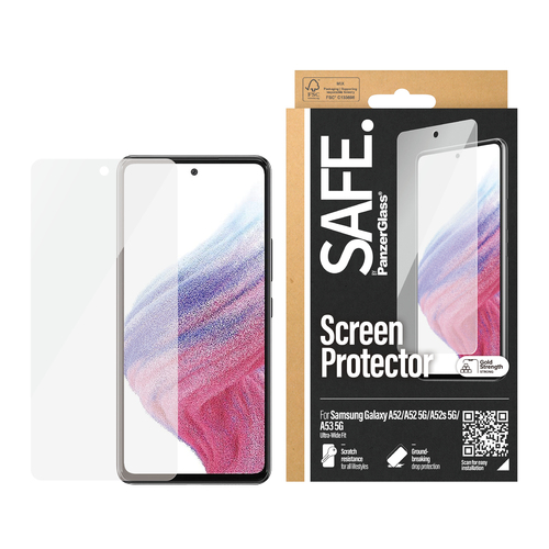 PanzerGlass SAFE. by ® Screen Protector Samsung Galaxy A52 | A52 5G | A52s 5G | A53 5G | Ultra-Wide Fit Doorzichtige schermbeschermer 1 stuk(s)