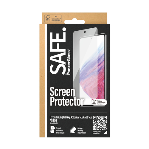 PanzerGlass SAFE. by ® Screen Protector Samsung Galaxy A52 | A52 5G | A52s 5G | A53 5G | Ultra-Wide Fit Doorzichtige schermbeschermer 1 stuk(s)