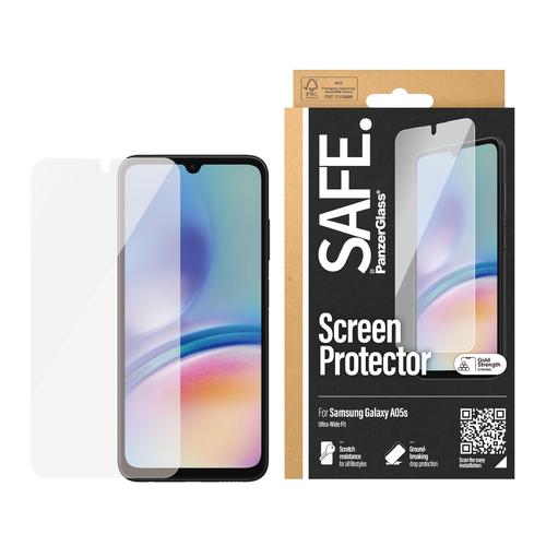 PanzerGlass SAFE. by ® Screen Protector Samsung Galaxy A05s | Ultra-Wide Fit Doorzichtige schermbeschermer 1 stuk(s)