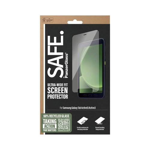 PanzerGlass SAFE. by ® Screen Protector Samsung Galaxy Tab Active5 | Active3 | Ultra-Wide Fit Doorzichtige schermbeschermer 1 stuk(s)
