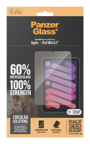 PanzerGlass ® Screen Protector iPad Mini 8.3'' (2021, 2024) | Ultra-Wide Fit Doorzichtige schermbeschermer Apple 1 stuk(s)
