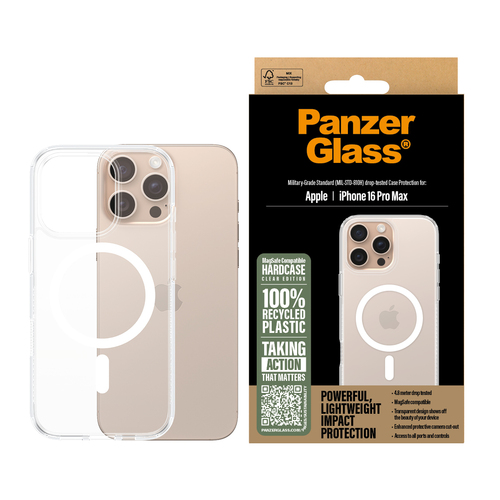 PanzerGlass PG HardC White MagS iPhone 16 6.9InchPro mobiele telefoon behuizingen Hoes Transparant