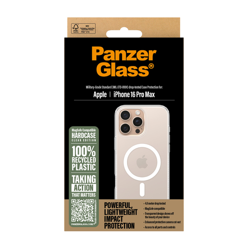 PanzerGlass PG HardC White MagS iPhone 16 6.9InchPro mobiele telefoon behuizingen Hoes Transparant