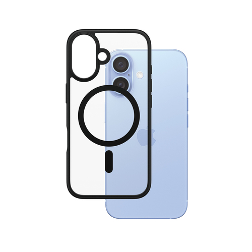PanzerGlass PG HardCase Black MagS iPhone 16 6.1Inch mobiele telefoon behuizingen Hoes Transparant