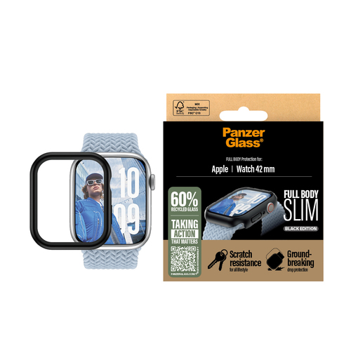 PanzerGlass PG Scrn Snap FB Slim BlK Watch 41mm 2024 Transparant Polyethyleentereftalaat (PET)