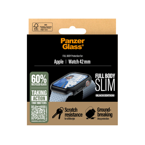 PanzerGlass PG Scrn Snap FB Slim BlK Watch 41mm 2024 Transparant Polyethyleentereftalaat (PET)