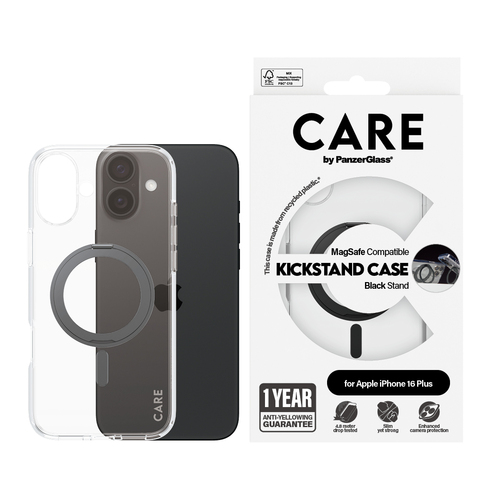 PanzerGlass CARE by PG BLK Kick/MagS iPhone16 6.7 mobiele telefoon behuizingen Hoes Transparant
