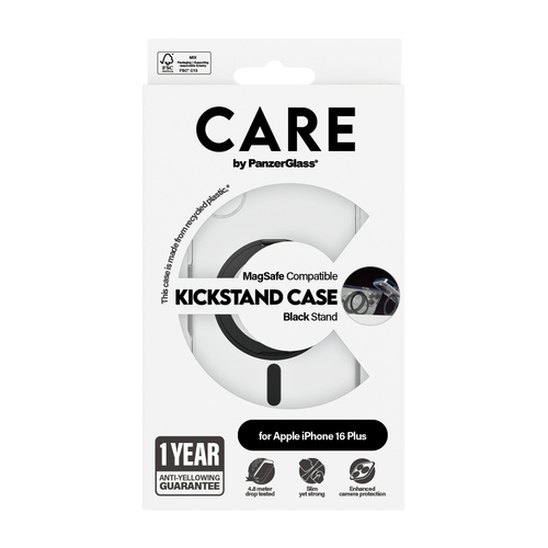 PanzerGlass CARE by PG BLK Kick/MagS iPhone16 6.7 mobiele telefoon behuizingen Hoes Transparant