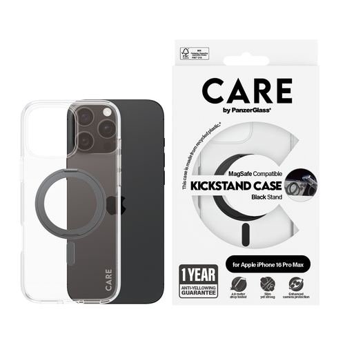 PanzerGlass CARE by PG BLK Kick/MagS iPhone16P 6.9 mobiele telefoon behuizingen Hoes Transparant