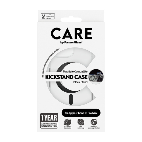 PanzerGlass CARE by PG BLK Kick/MagS iPhone16P 6.9 mobiele telefoon behuizingen Hoes Transparant