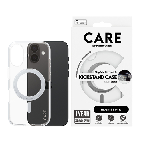 PanzerGlass CARE by PG SLV Kick/MagS iPhone16 6.1 mobiele telefoon behuizingen Hoes Transparant