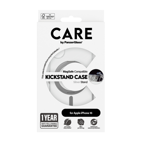 PanzerGlass CARE by PG SLV Kick/MagS iPhone16 6.1 mobiele telefoon behuizingen Hoes Transparant