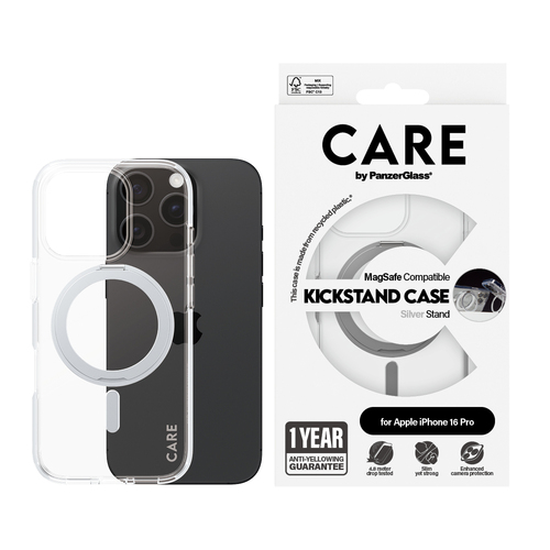 PanzerGlass CARE by PG SLV Kick/MagS iPhone16P 6.3 mobiele telefoon behuizingen Hoes Transparant