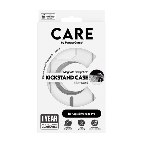 PanzerGlass CARE by PG SLV Kick/MagS iPhone16P 6.3 mobiele telefoon behuizingen Hoes Transparant