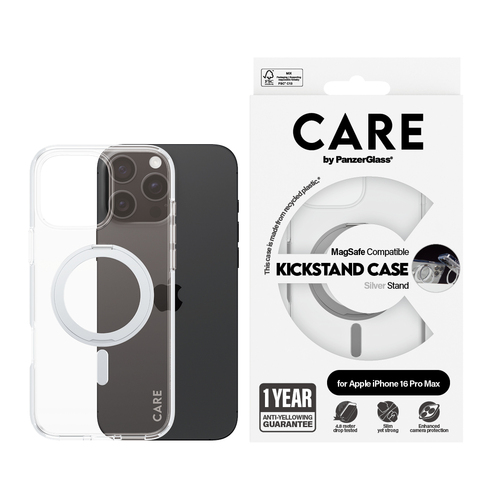 PanzerGlass CARE by PG SLV Kick/MagS iPhone16P 6.9 mobiele telefoon behuizingen Hoes Transparant