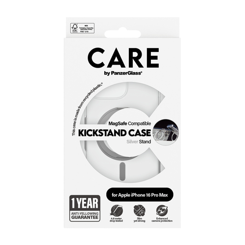 PanzerGlass CARE by PG SLV Kick/MagS iPhone16P 6.9 mobiele telefoon behuizingen Hoes Transparant