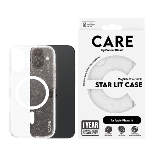 PanzerGlass CARE by PG White MagS iPhone16 6.1 mobiele telefoon behuizingen Hoes Transparant