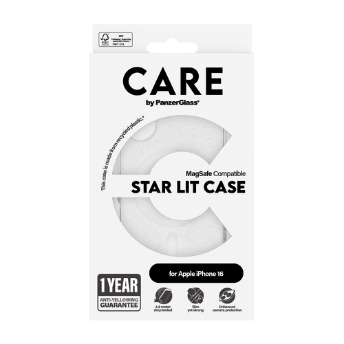 PanzerGlass CARE by PG White MagS iPhone16 6.1 mobiele telefoon behuizingen Hoes Transparant