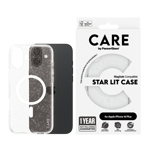 PanzerGlass CARE by PG White MagS iPhone16 6.7 mobiele telefoon behuizingen Hoes Transparant