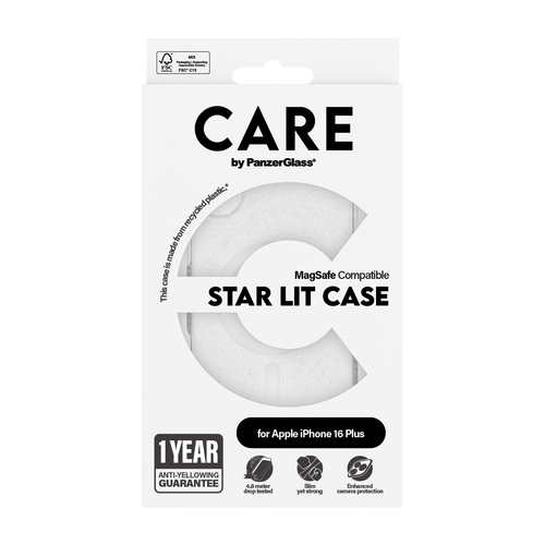 PanzerGlass CARE by PG White MagS iPhone16 6.7 mobiele telefoon behuizingen Hoes Transparant