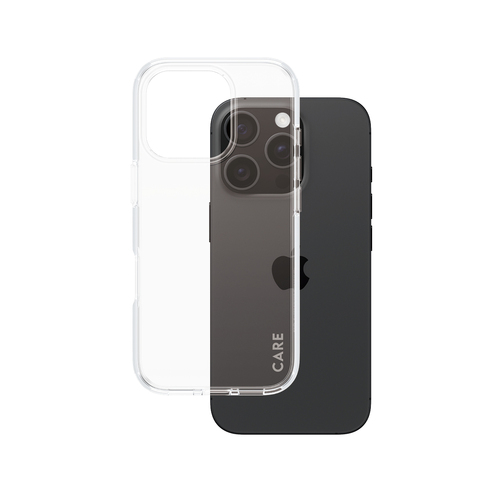 PanzerGlass CARE by ® Flagship Case Transparent Urban Combat w. Clear Frame iPhone 16 Pro mobiele telefoon behuizingen Hoes Transparant