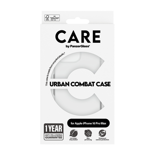 PanzerGlass CARE by PG Transparent iPhone16 6.9 Pro mobiele telefoon behuizingen Hoes Transparant