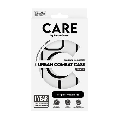 PanzerGlass CARE by PG UrbCom BLK MagS iPhone16P 6.3 mobiele telefoon behuizingen Hoes Transparant