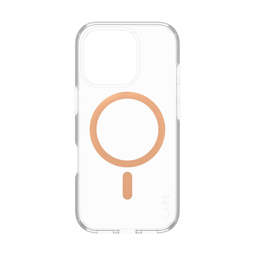 PanzerGlass CARE by PG Peachy MagS iPhone16 6.3 Pro mobiele telefoon behuizingen Hoes Transparant