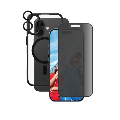 PanzerGlass ® | CARE by ® Flagship 3-in-1 Privacy Bundle iPhone 16 Doorzichtige schermbeschermer Apple 1 stuk(s)