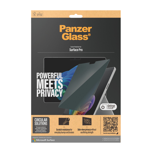PanzerGlass ® Privacy Screen Protector Microsoft Surface Pro X | Pro 8 | Pro 9 | Pro 10 | Pro 11th Edition | Ultra-Wide Fit Doorzichtige schermbeschermer 1 stuk(s)