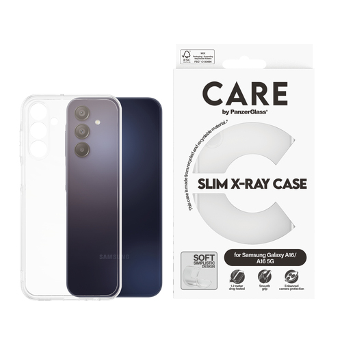 PanzerGlass CARE by ® Fashionable Case Transparent X-Ray Soft Basic Samsung Galaxy A16 4G | A16 5G mobiele telefoon behuizingen Hoes Transparant