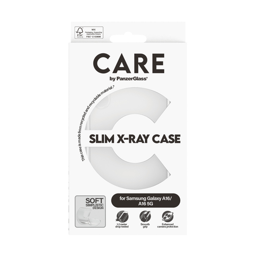 PanzerGlass CARE by ® Fashionable Case Transparent X-Ray Soft Basic Samsung Galaxy A16 4G | A16 5G mobiele telefoon behuizingen Hoes Transparant