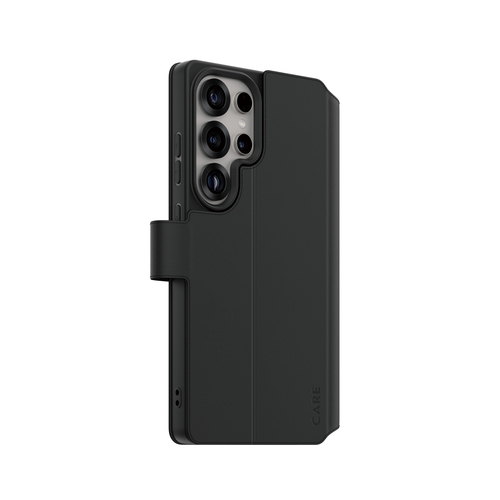 PanzerGlass CARE by ® Feature Wallet Case w. Kickstand Samsung Galaxy S25 Ultra mobiele telefoon behuizingen Hoes Zwart