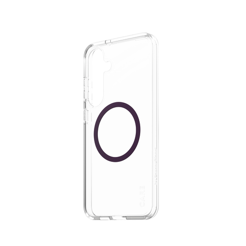 PanzerGlass CARE™ by ® Urban Combat Case Transparent w. Plum Purple Qi Compatible Samsung Galaxy S25+ mobiele telefoon behuizingen Hoes Transparant