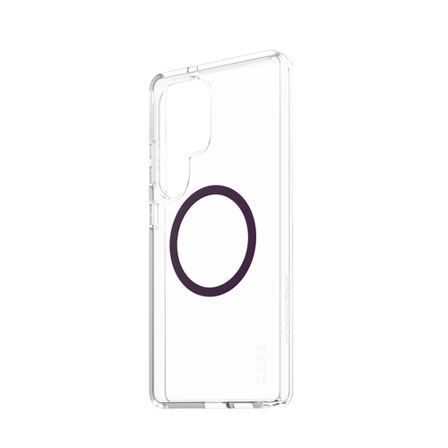 PanzerGlass CARE™ by ® Urban Combat Case Transparent w. Plum Purple Qi Compatible Samsung Galaxy S25 Ultra mobiele telefoon behuizingen Hoes Transparant