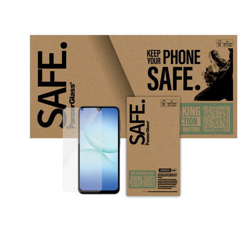 PanzerGlass SAFE. by ® Screen Protector Samsung Galaxy M17 5G | M36 5G | A17 4G | A17 5G | M16 5G | F16 5G | A26 5G | Ultra-Wide Fit Doorzichtige schermbeschermer 1 stuk(s)
