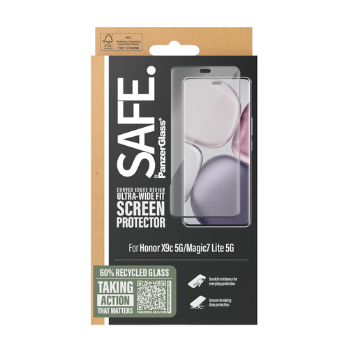 PanzerGlass SAFE. by ® Screen Protector Honor X9c 5G | Magic7 Lite 5G | Ultra-Wide Fit Doorzichtige schermbeschermer 1 stuk(s)