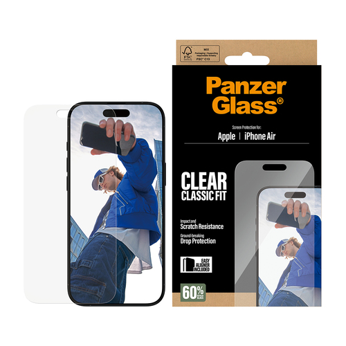 PanzerGlass ® Screen Protector iPhone Air | Classic Fit w. EasyAligner Doorzichtige schermbeschermer Apple 1 stuk(s)