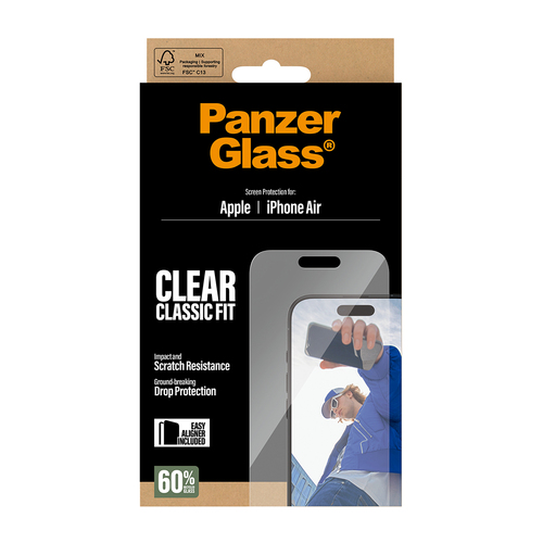 PanzerGlass ® Screen Protector iPhone Air | Classic Fit w. EasyAligner Doorzichtige schermbeschermer Apple 1 stuk(s)
