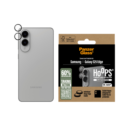 PanzerGlass ® Hoops® Camera Lens Protector Transparent Samsung S25 Edge Doorzichtige schermbeschermer 1 stuk(s)