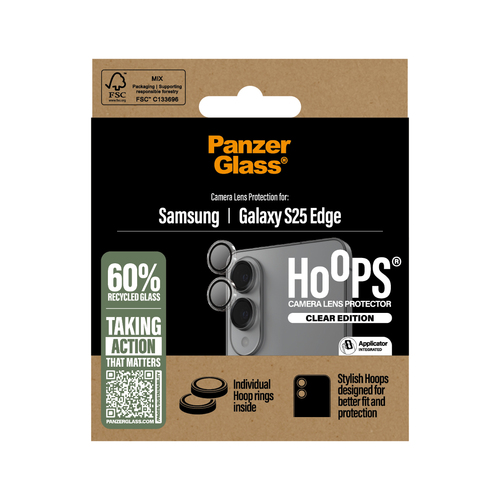 PanzerGlass ® Hoops® Camera Lens Protector Transparent Samsung S25 Edge Doorzichtige schermbeschermer 1 stuk(s)