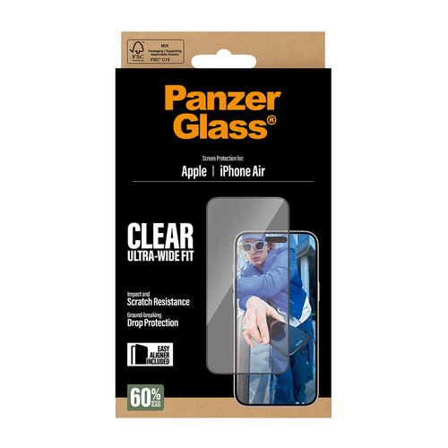 PanzerGlass ® Screen Protector iPhone Air | Ultra-Wide Fit w. EasyAligner Doorzichtige schermbeschermer Apple 1 stuk(s)