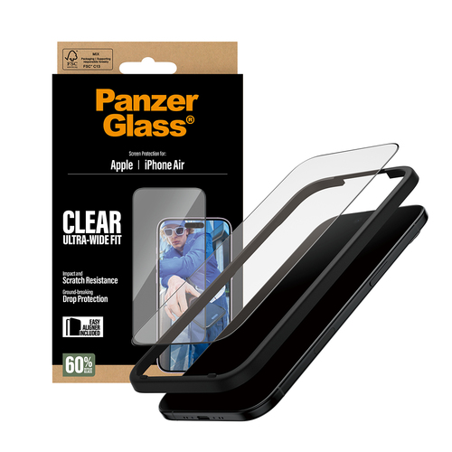 PanzerGlass ® Screen Protector iPhone Air | Ultra-Wide Fit w. EasyAligner Doorzichtige schermbeschermer Apple 1 stuk(s)