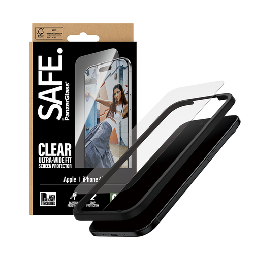 PanzerGlass SAFE. by ® Screen Protector iPhone Air | Ultra-Wide Fit w. EasyAligner Doorzichtige schermbeschermer Apple 1 stuk(s)