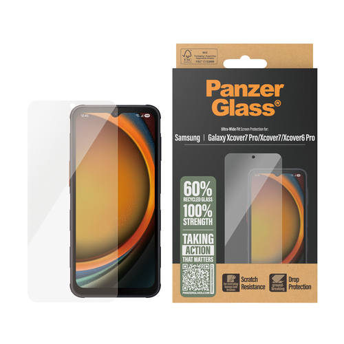 PanzerGlass ® Screen Protector Samsung Galaxy Xcover7 Pro | Xcover7 | Xcover6 Pro | Ultra-Wide Fit Doorzichtige schermbeschermer 1 stuk(s)